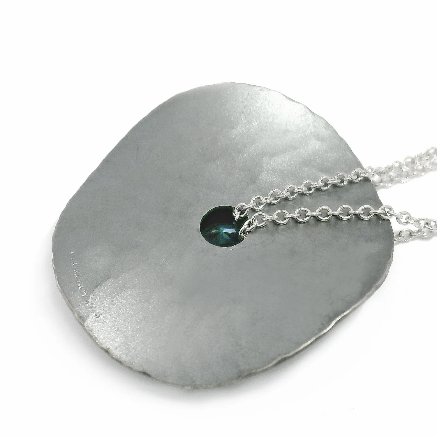 Montana Sapphire, Sterling Silver & Yellow Gold Necklace - "Oasis" - Image 6