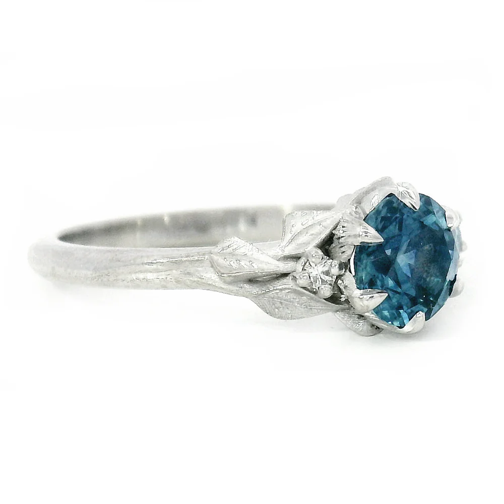Montana Sapphire, Yogo Sapphire & Diamond Ring - "Larkspur" - Image 3