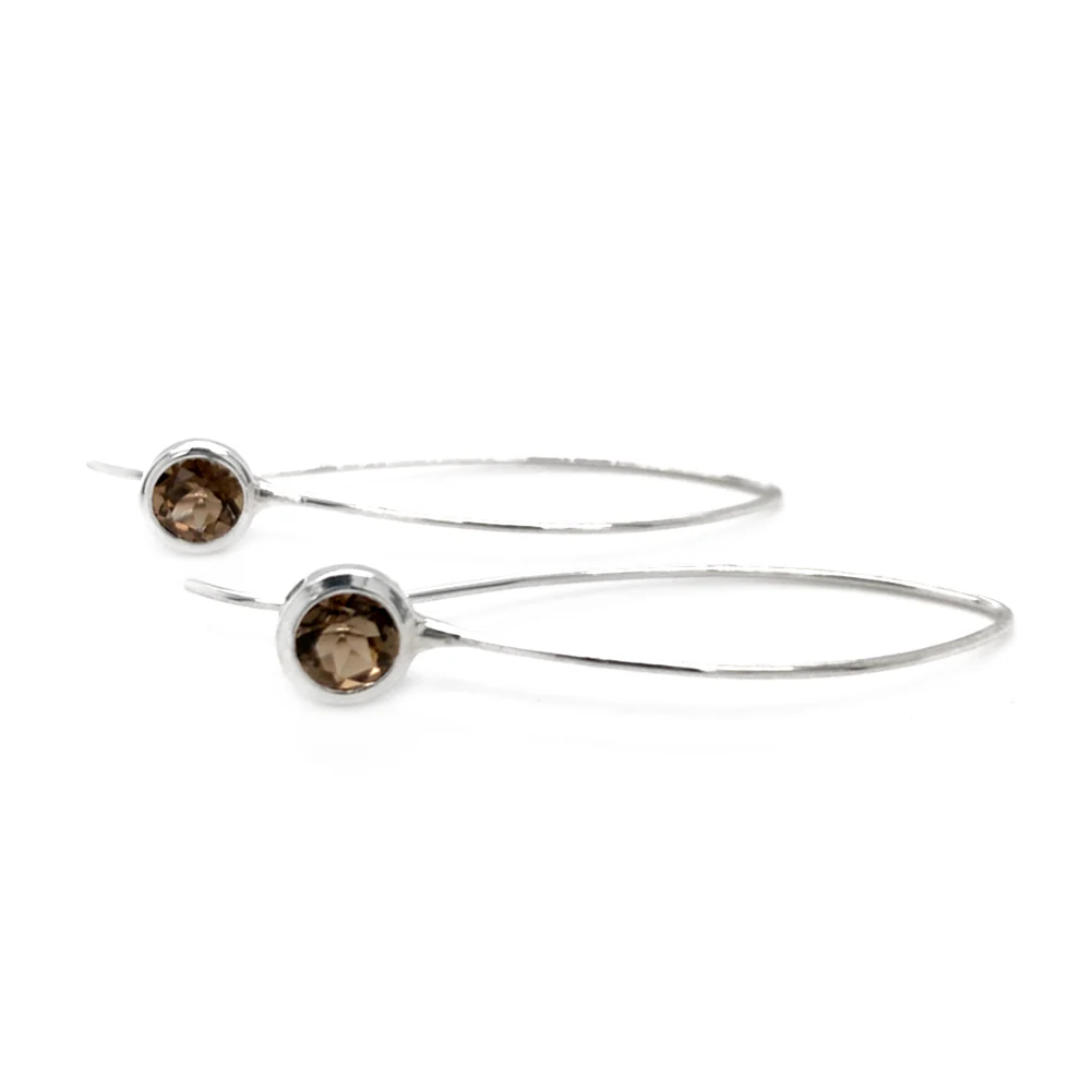 Montana Smoky Quartz & Sterling Silver Earrings - "Twilight" - Image 2