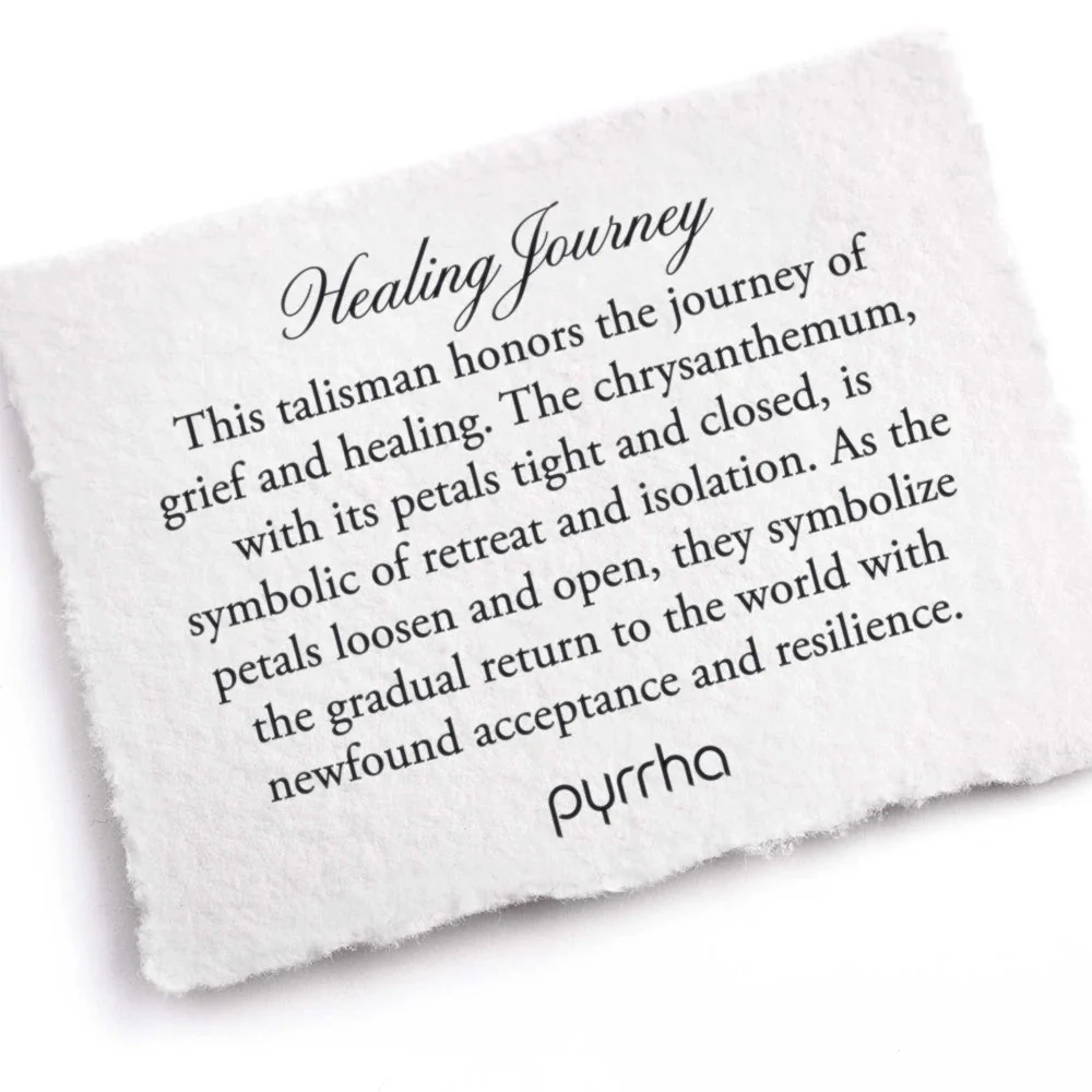 Sterling Silver Chrysanthemum Talisman Necklace - "Healing Journey" - Image 3