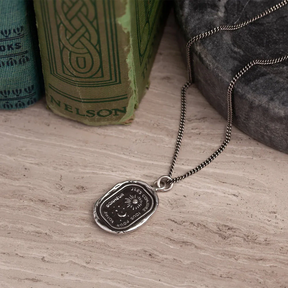 Sterling Silver Sun, Moon, & Stars Talisman Necklace - "Everything For You" - Image 2
