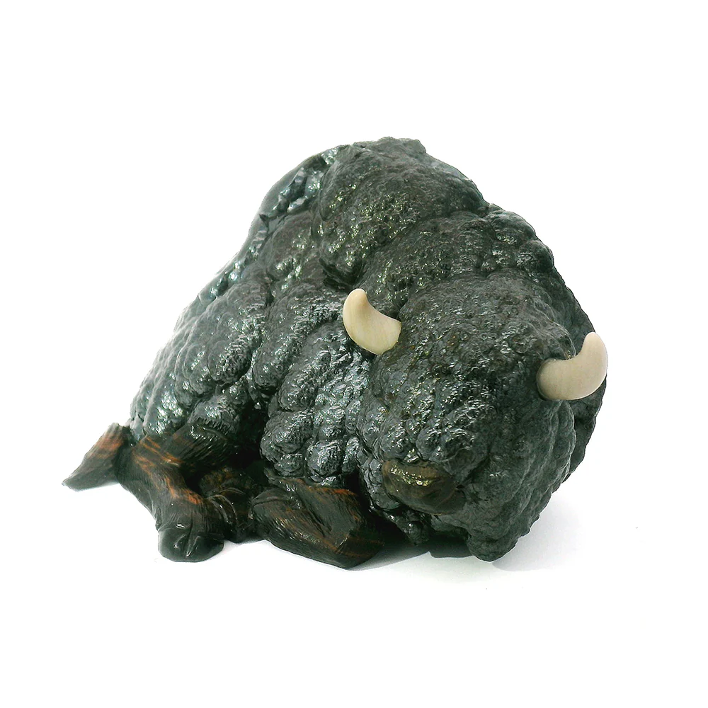 One-of-a-Kind Sculpture with Natural Hematite Specimen - "Sitting Bison" - Image 5