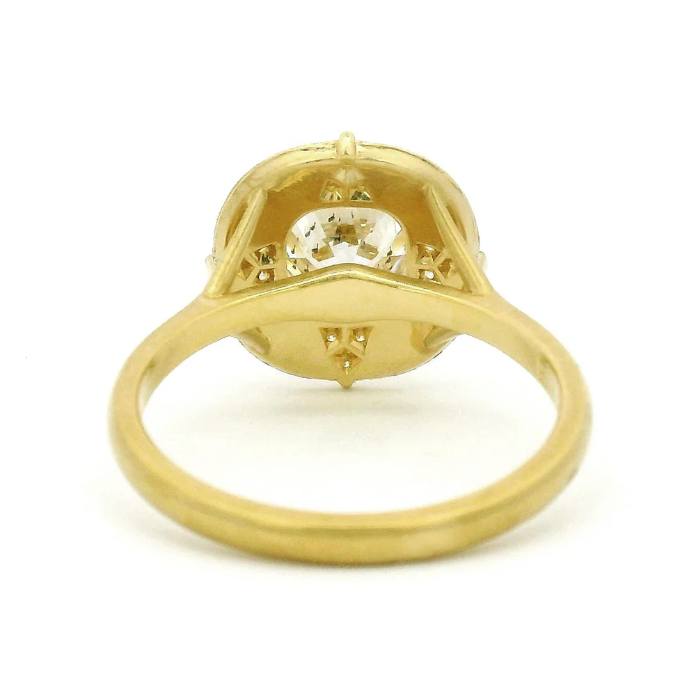 Old Mine Cut Diamond Engagement Ring - "Thea Halo" - Image 5