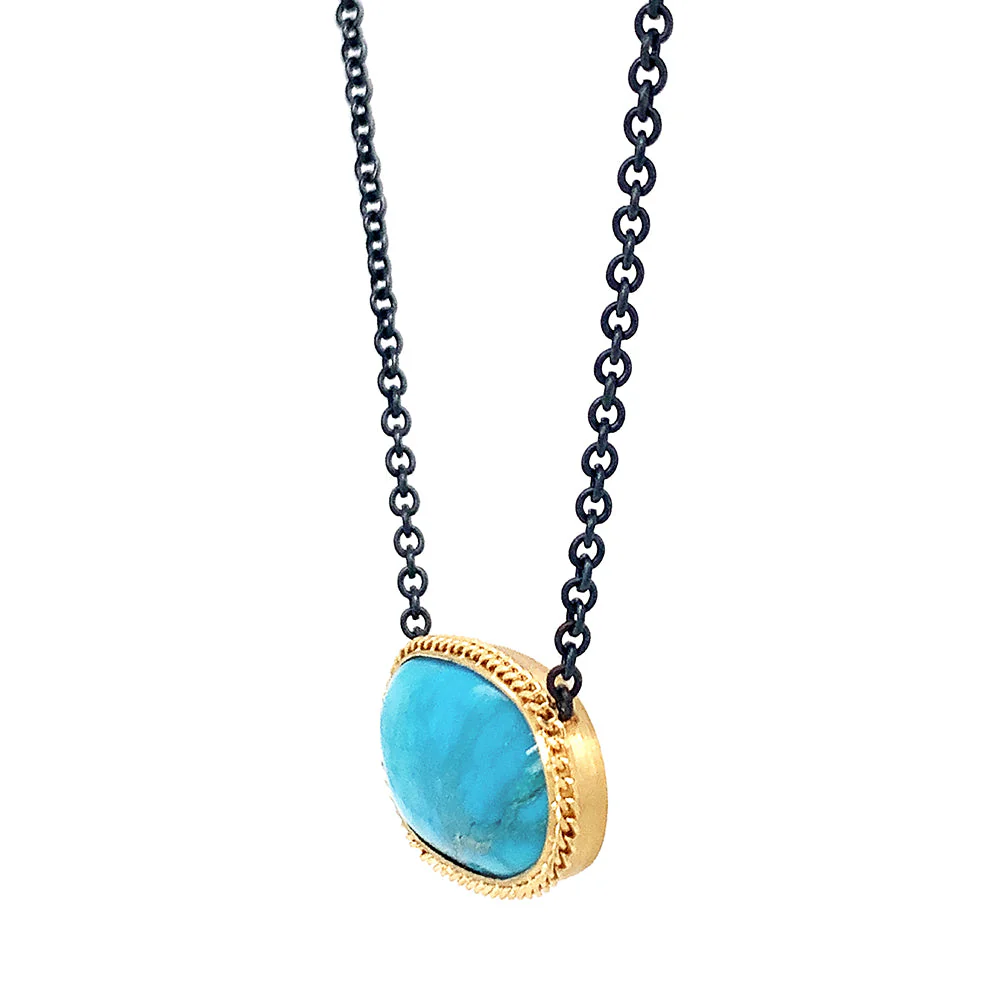 One-of-a-Kind Bisbee Turquoise Necklace - "Kintsugi" - Image 3