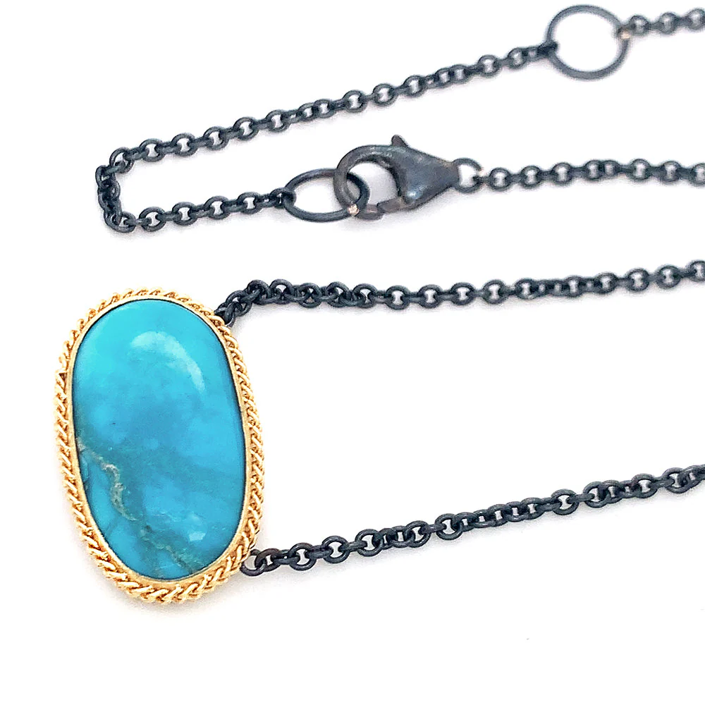 One-of-a-Kind Bisbee Turquoise Necklace - "Kintsugi" - Image 4