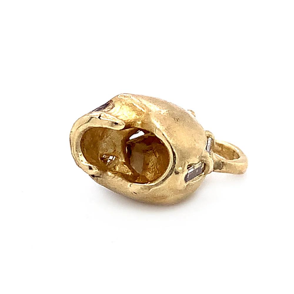 One-of-a-Kind Diamond & Yellow Gold Skull Pendant - "El Crá­neo" - Image 8