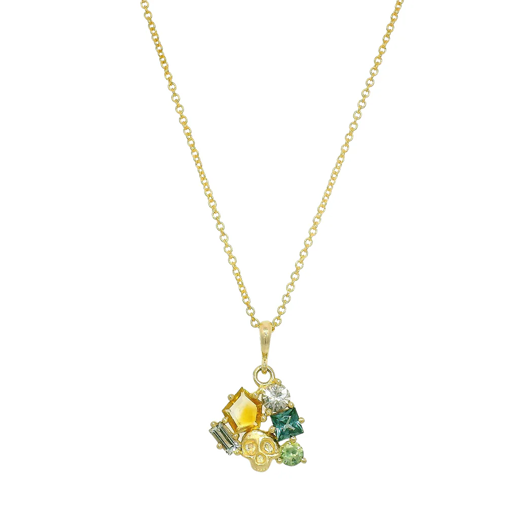 One-of-a-Kind Montana Sapphire Cluster Pendant - "Pirata's Hoard"