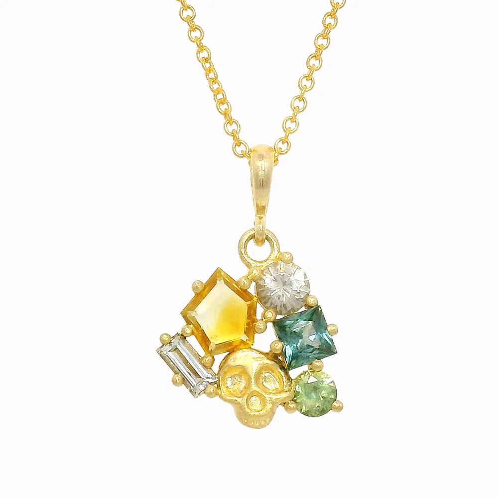 One-of-a-Kind Montana Sapphire Cluster Pendant - "Pirata's Hoard" - Image 4