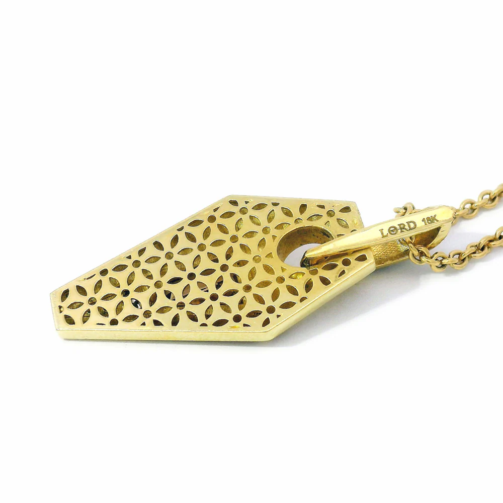 One-of-a-Kind Cognac Zircon & Enamel Pendant - "Pharoah" - Image 5
