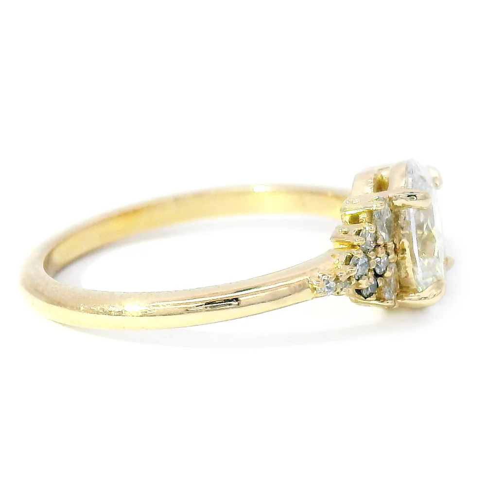 Oval Lab Grown Diamond Cluster Ring - "Aster" - Image 5