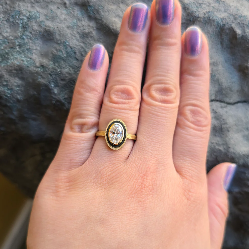 Oval Lab Grown Diamond Engagement Ring - "Paramount Solitaire" - Image 2