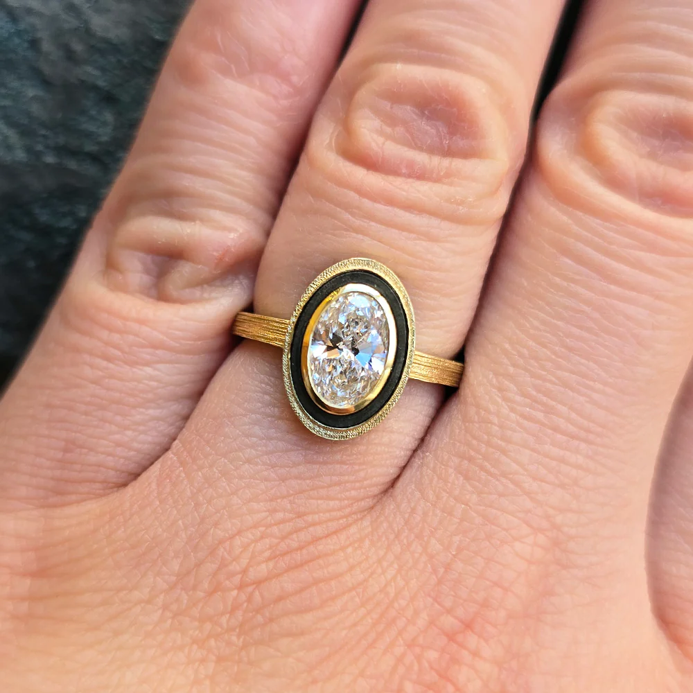 Oval Lab Grown Diamond Engagement Ring - "Paramount Solitaire" - Image 3