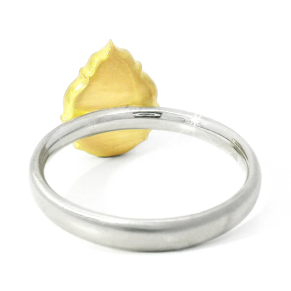 Pear Shaped Deep Blue Rose Cut Montana Sapphire Ring - "Lotus" - Image 6