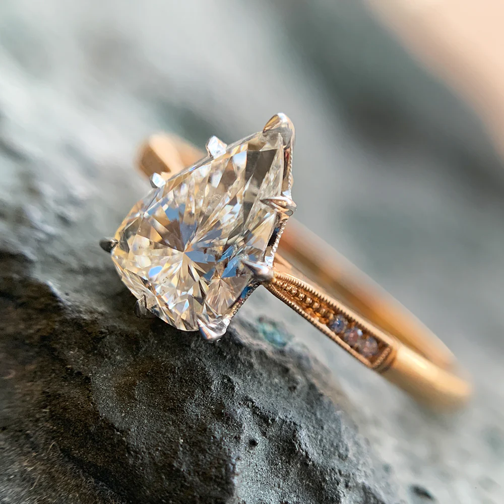 Pear-Shaped Diamond Engagement Ring - "Margot" - Image 3