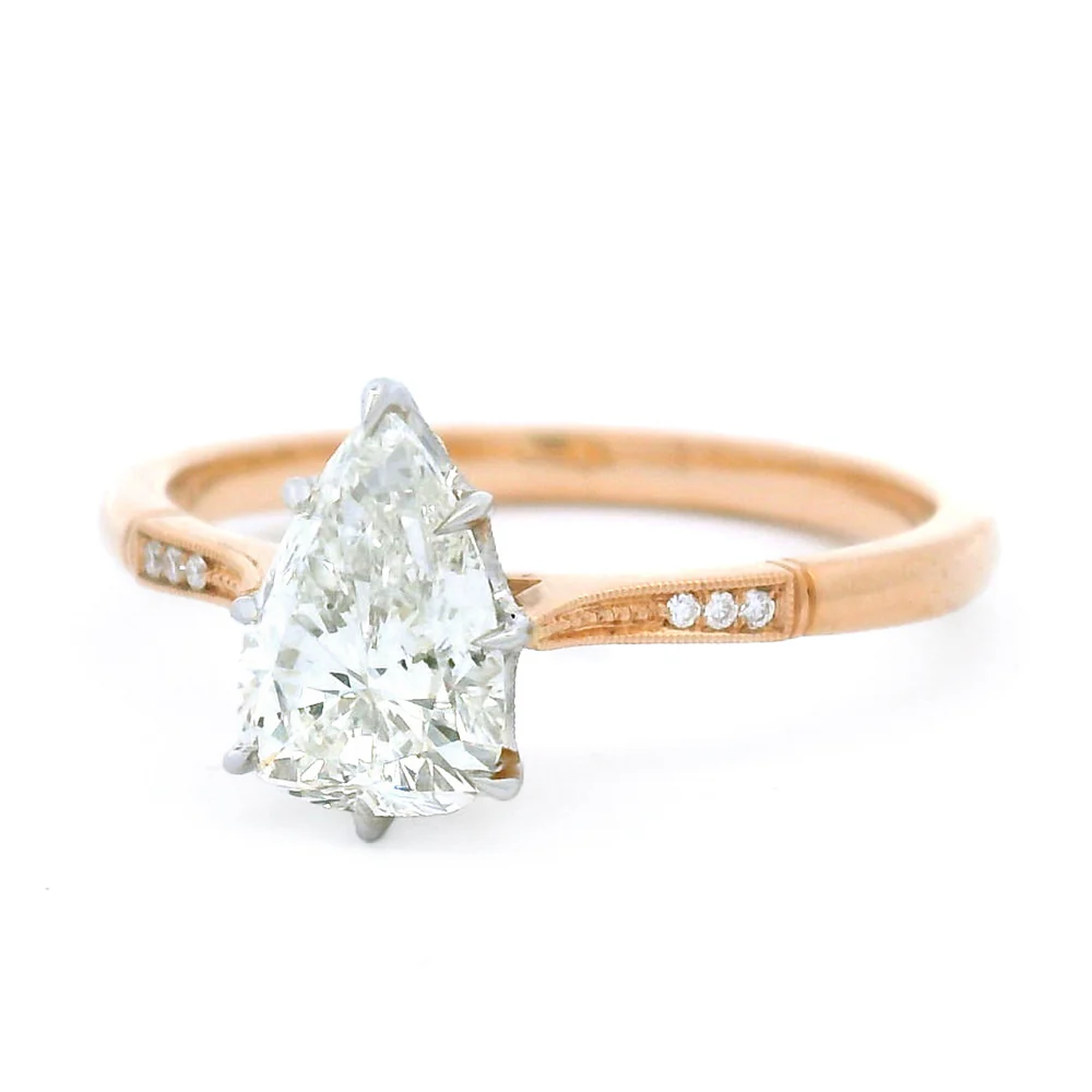 Pear-Shaped Diamond Engagement Ring - "Margot" - Image 4