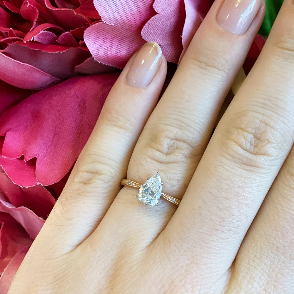 Pear-Shaped Diamond Engagement Ring - "Margot" - Image 7