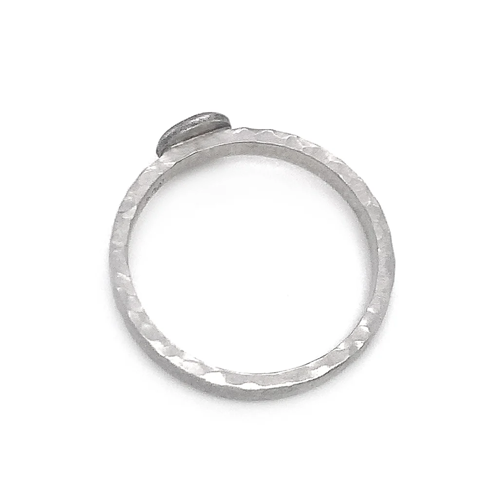 Rose Cut Diamond & Platinum Ring - "Bright Side of the Moon" - Image 3