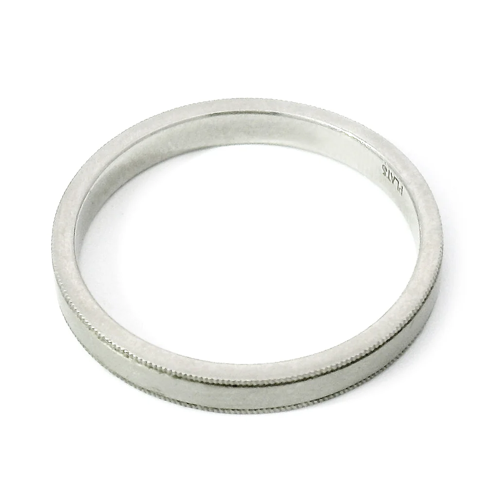 Platinum Band with Milgrain Detail - Image 3