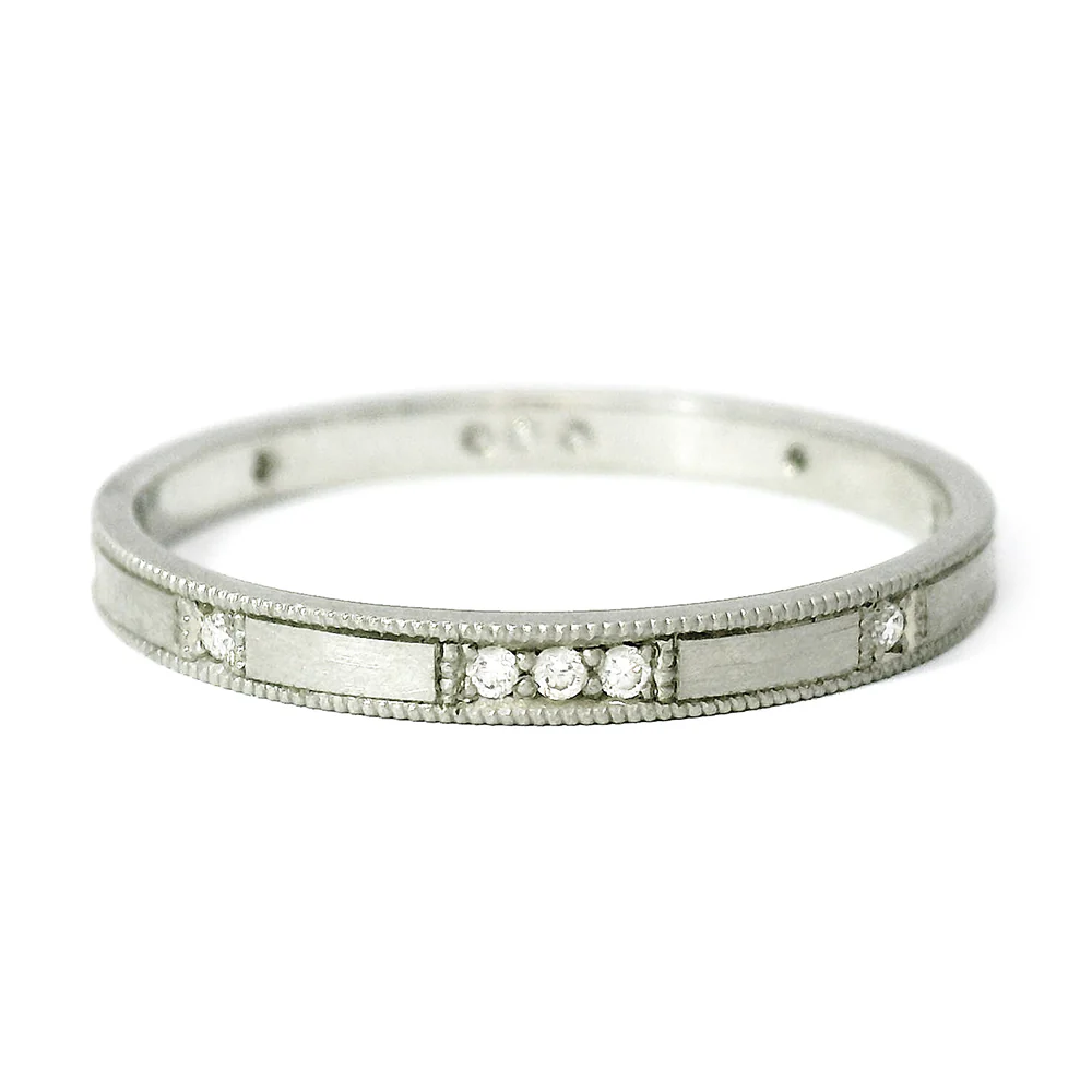 Platinum & Diamond Wedding Band - "Holly" - Image 2