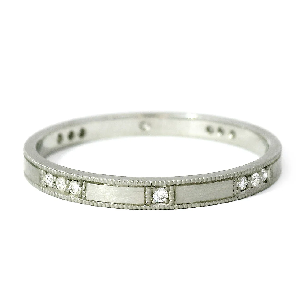 Platinum & Diamond Wedding Band - "Holly" - Image 3