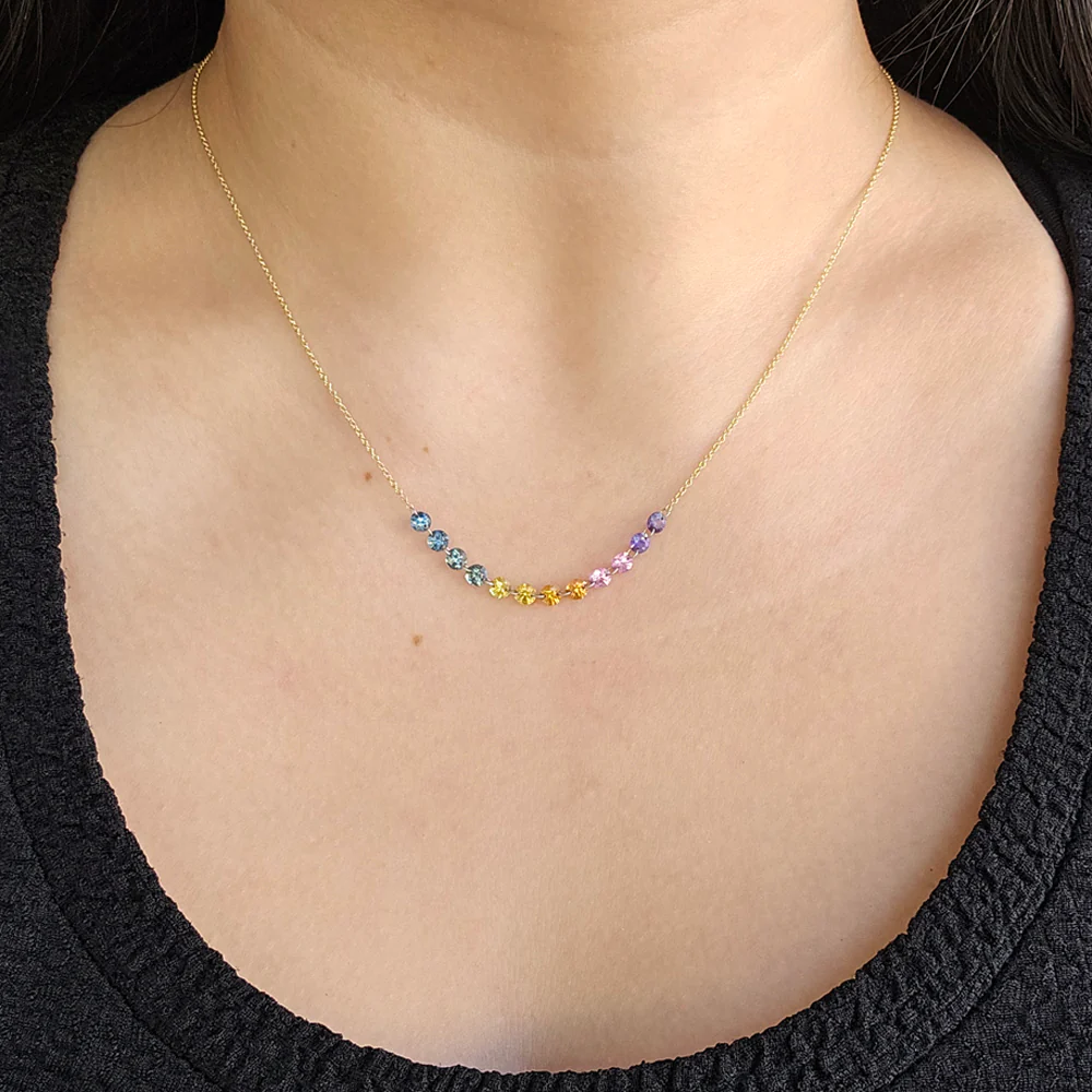 Rainbow Montana Sapphire Necklace - "Pride of Montana" - Image 2
