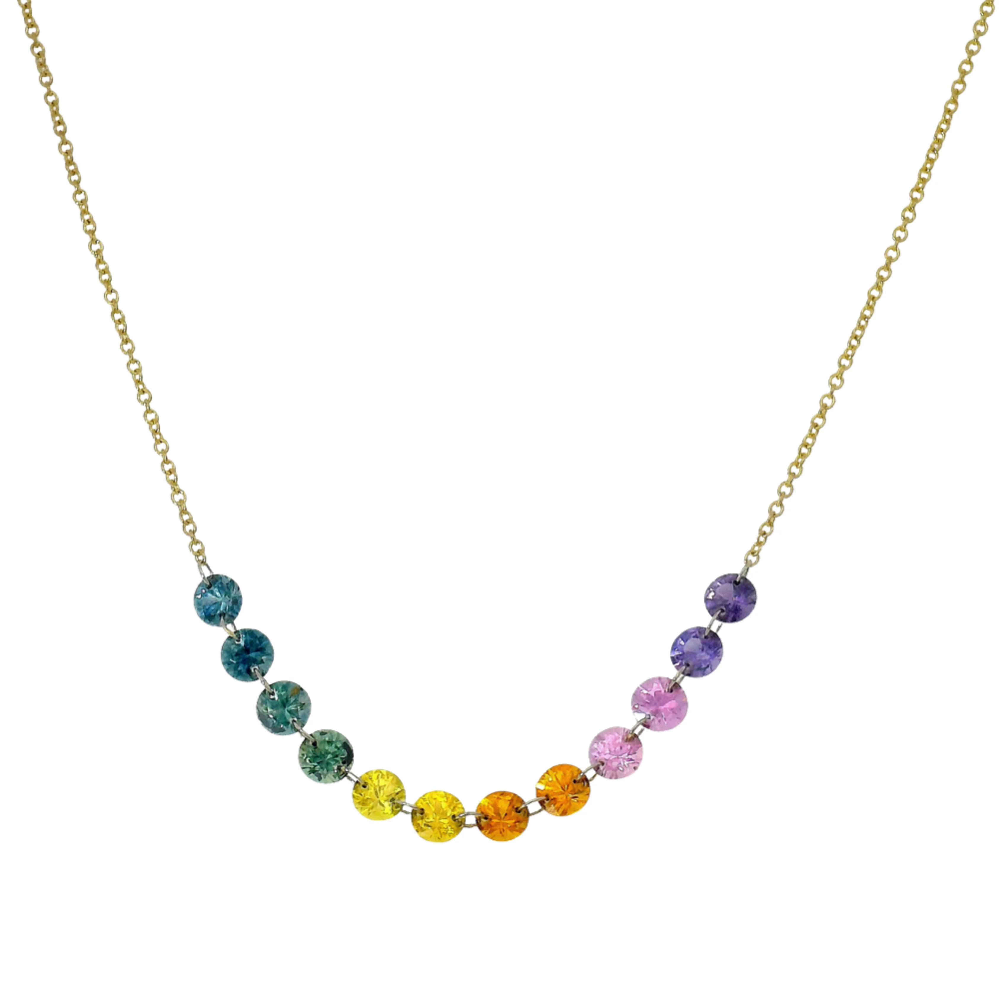 Rainbow Montana Sapphire Necklace - "Pride of Montana" - Image 3