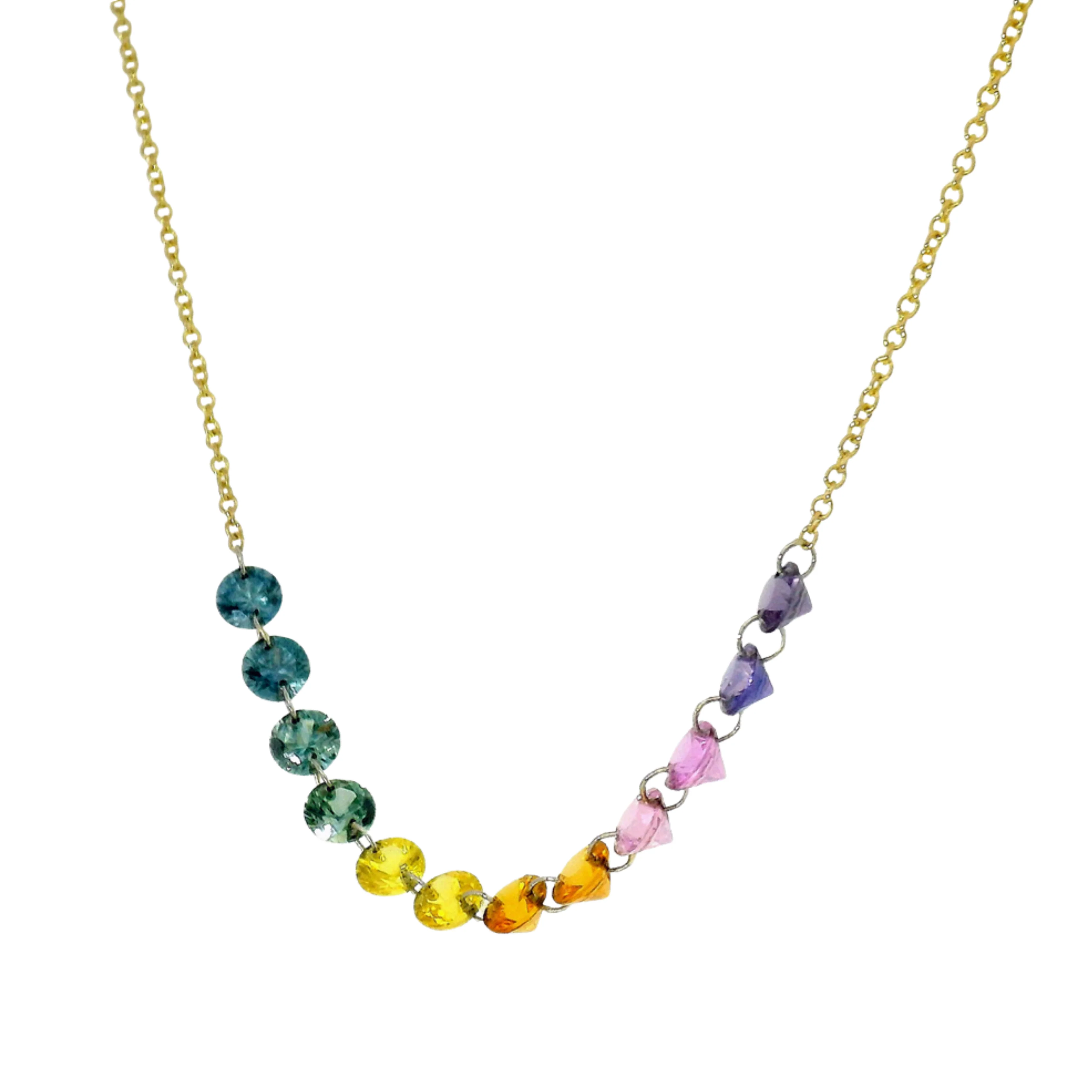 Rainbow Montana Sapphire Necklace - "Pride of Montana" - Image 4