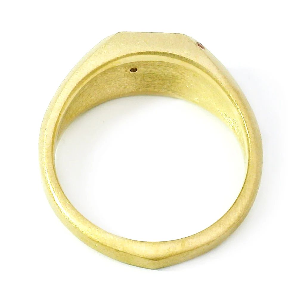 Rainbow Sapphire & Yellow Gold Signet Ring - "Rainbow Cut-Corner" - Image 5