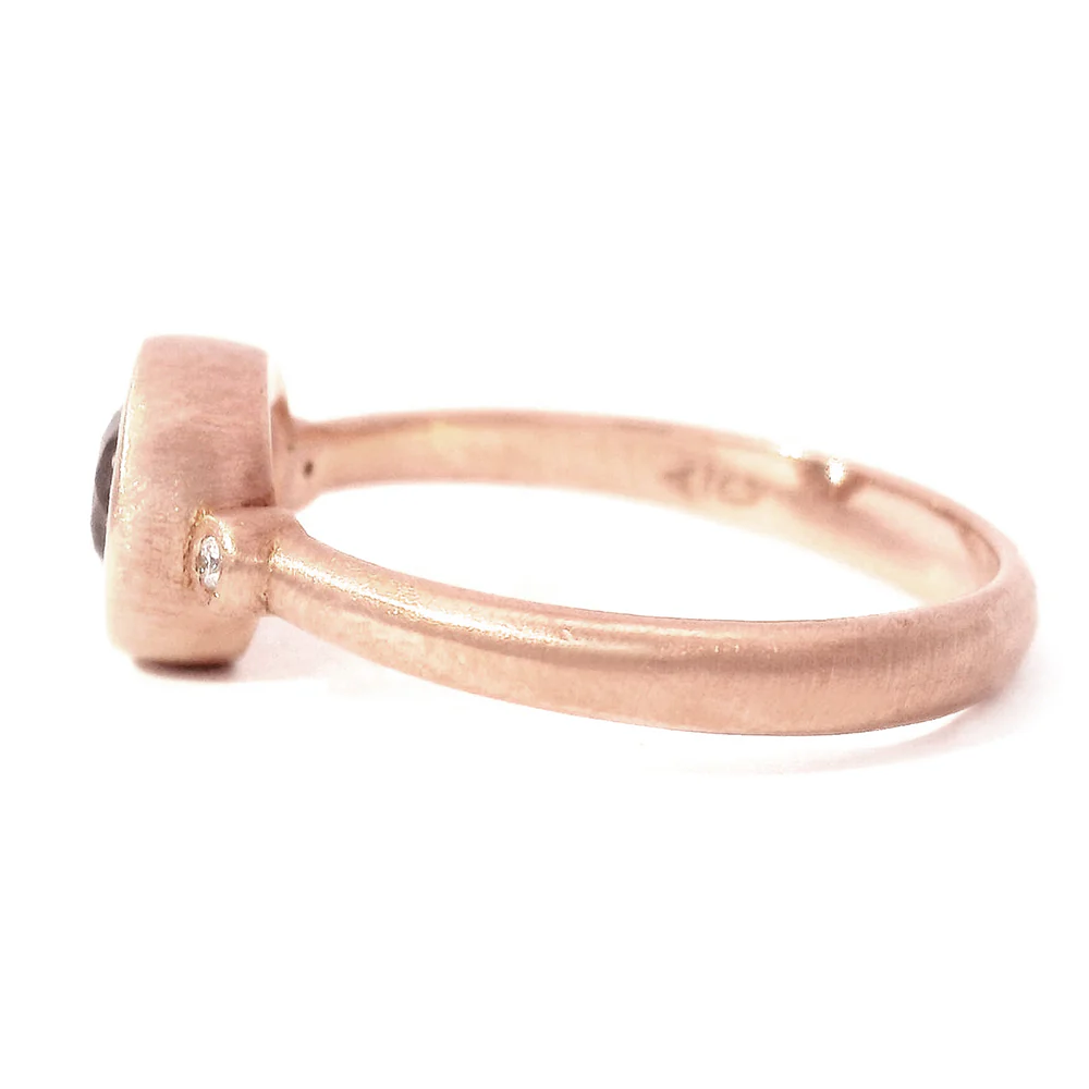 Rose Gold and Montana Sapphire Ring - "Shimmering Storm" - Image 3