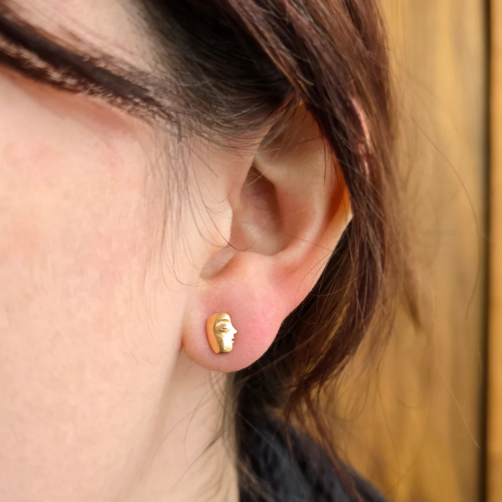 Rose Gold Stud Earrings - "The Big Sleep" - Image 3