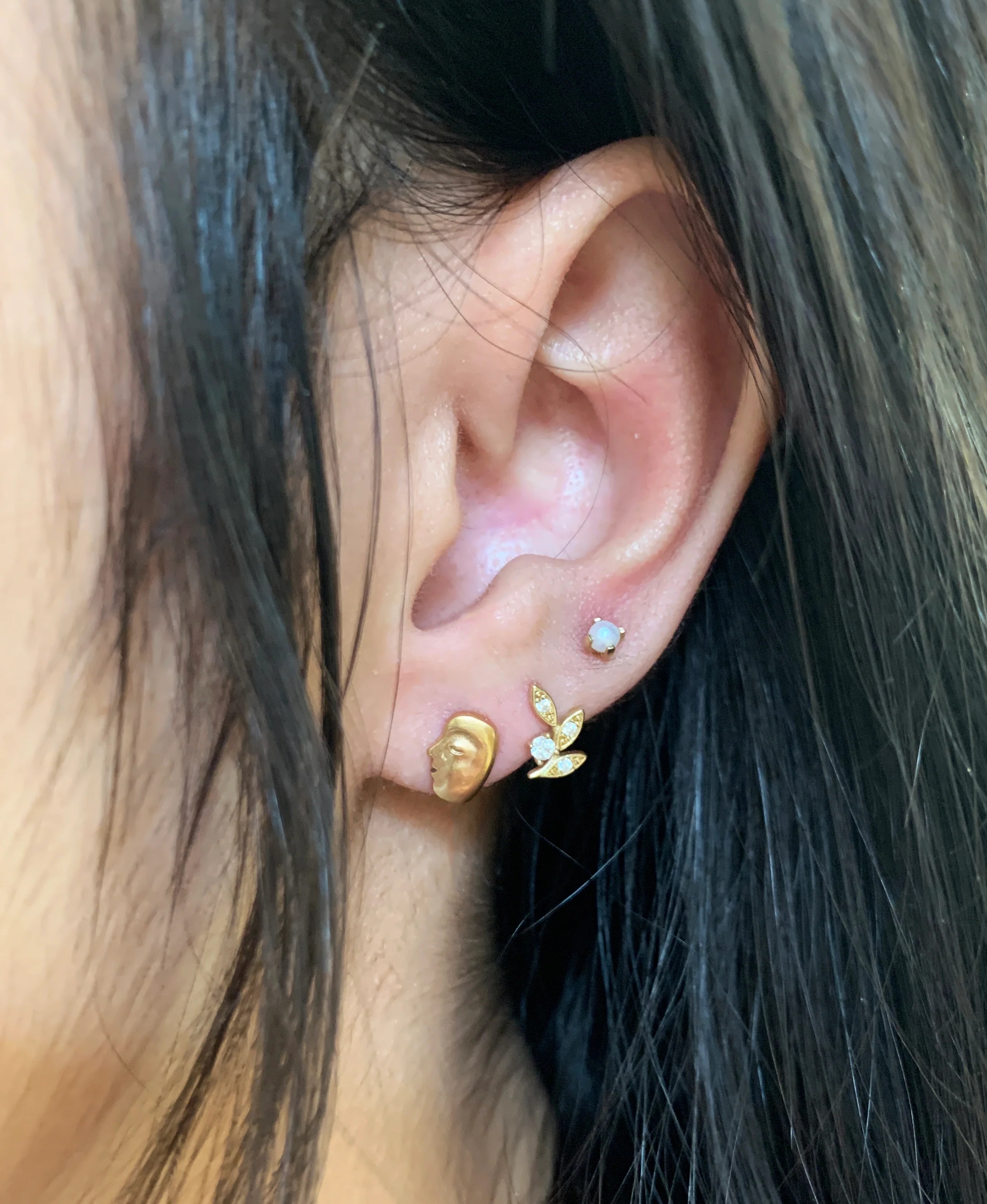 Rose Gold Stud Earrings - "The Big Sleep" - Image 4