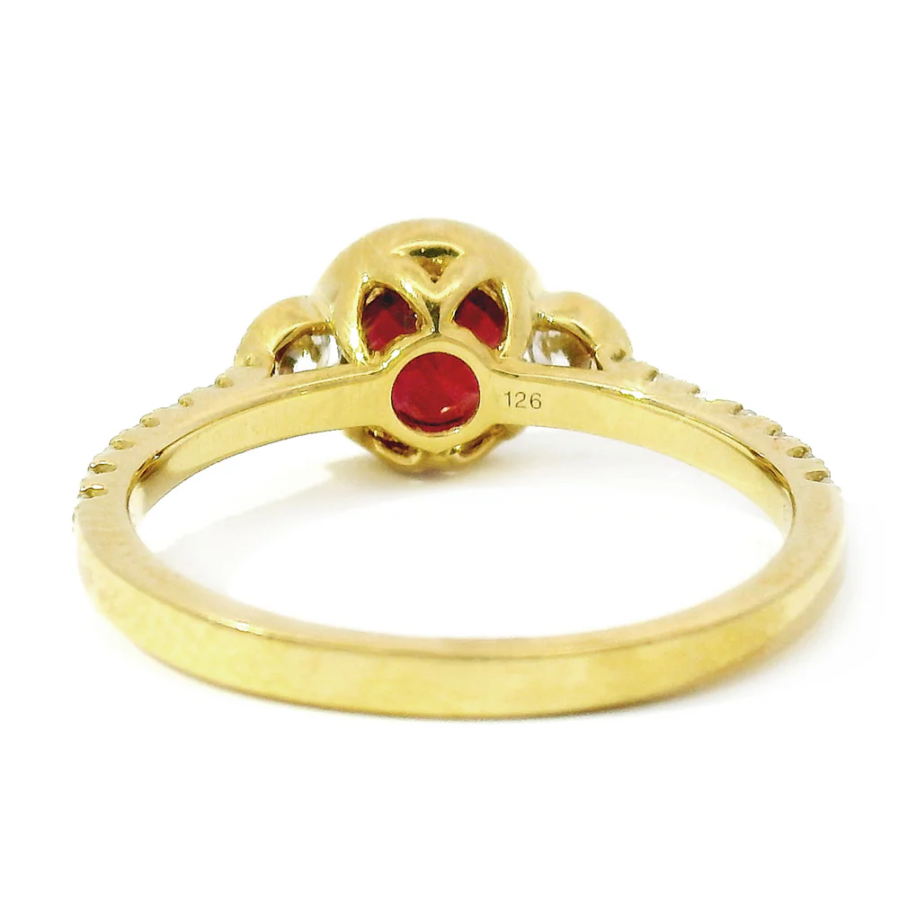 Ruby & Diamond Accented Ring - "Gilded Passion" - Image 4