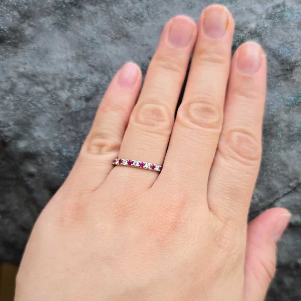 Ruby, Diamond & White Gold Ring - "Cadence" - Image 4
