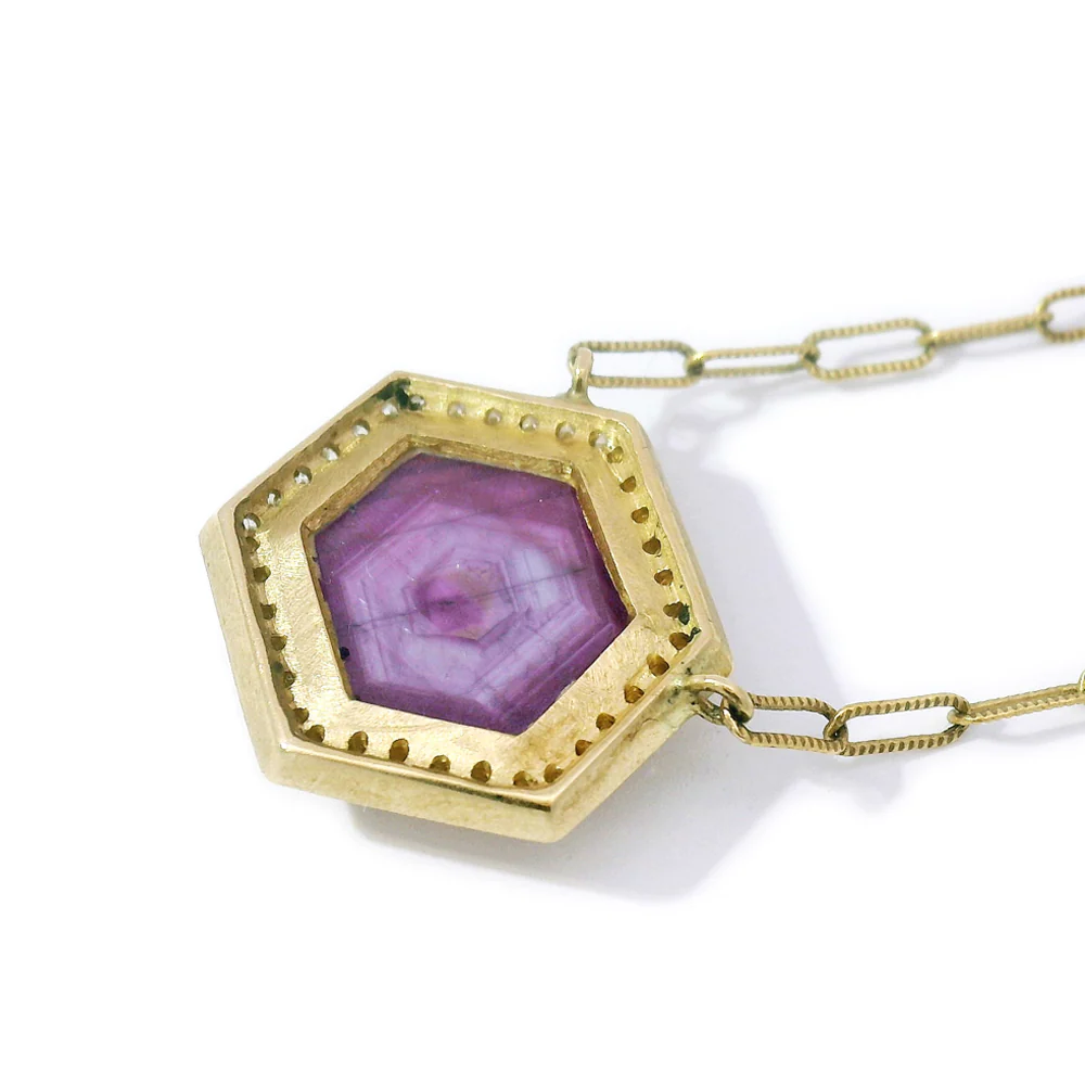 Déclassé Ruby & Diamond Necklace - "Claudette" - Image 4