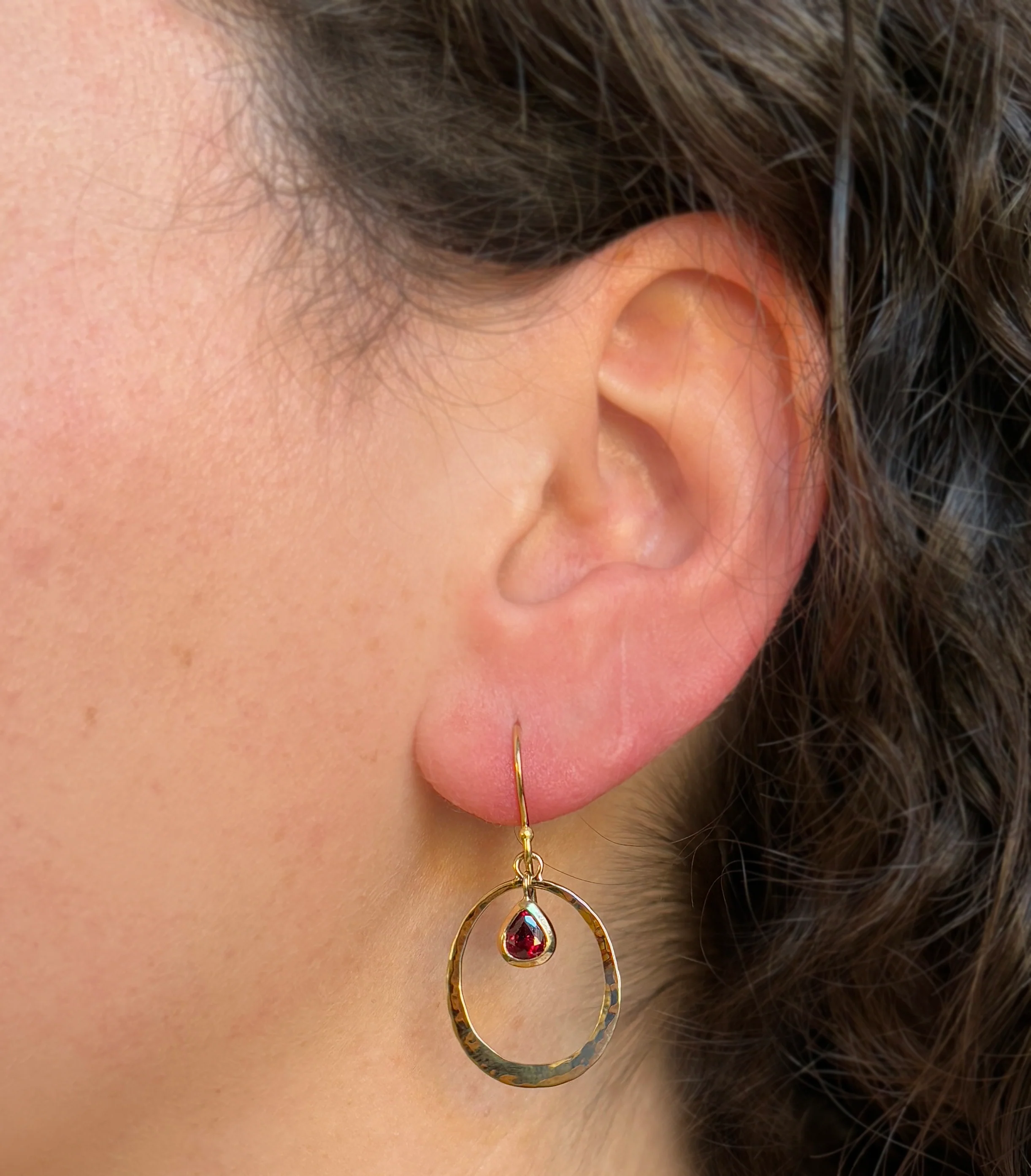 Ruby & Yellow Gold Earrings - "Ruby Glow" - Image 3