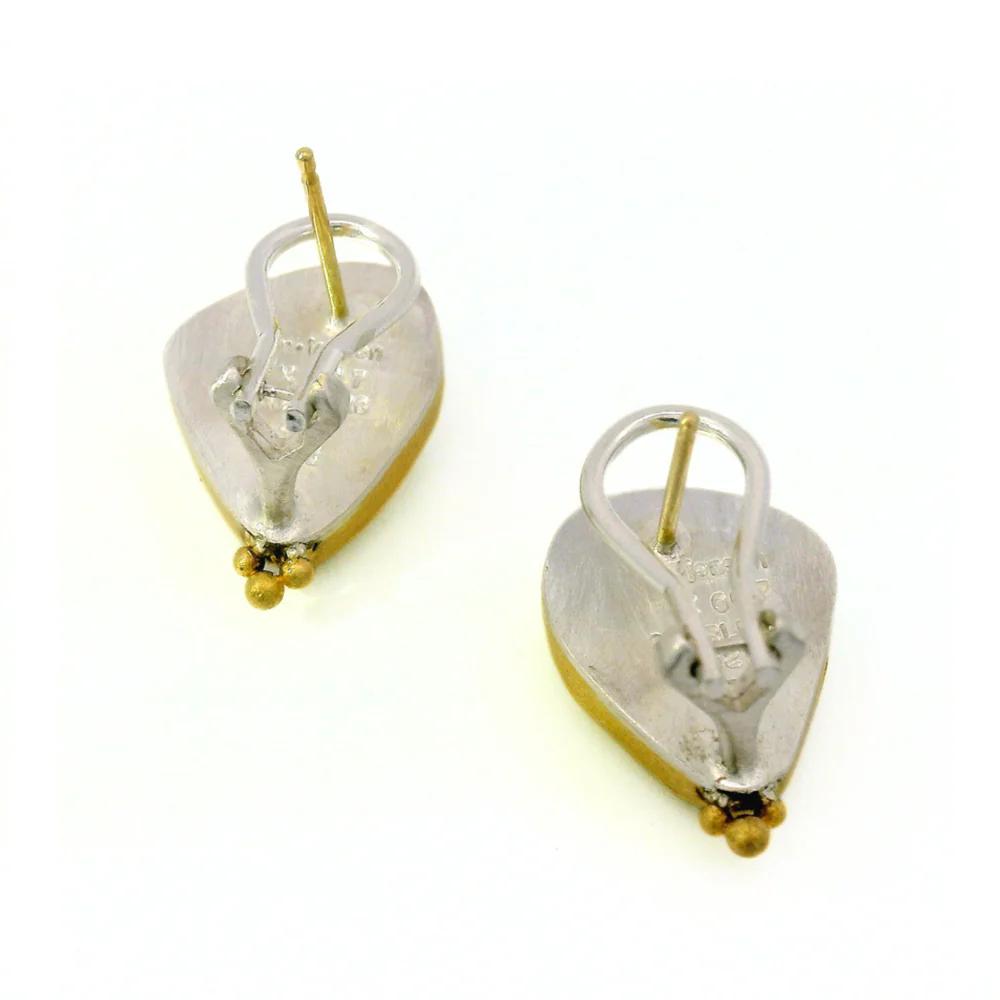 Rutilated Quartz, Sterling Silver & Gold Earrings - "Stormglass" - Image 4