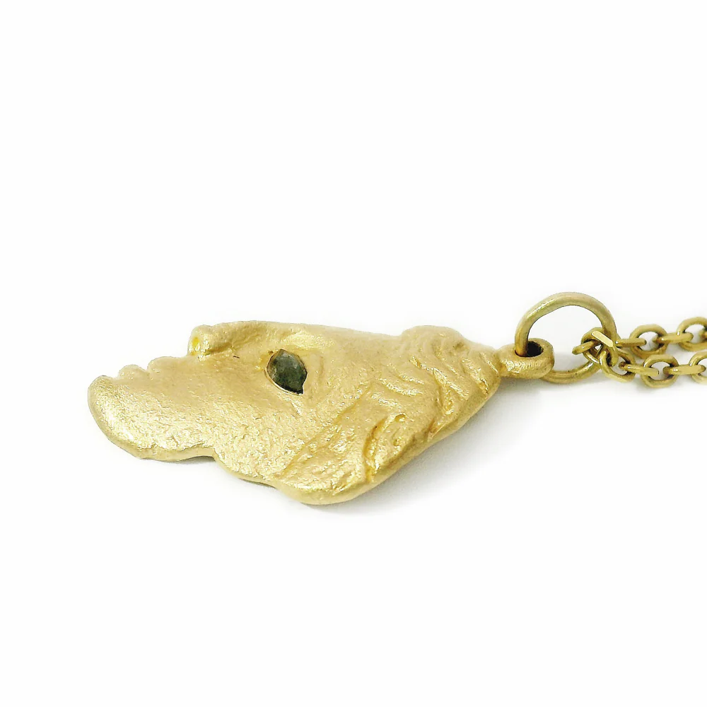 Salt & Pepper Marquise Diamond Pendant - "Goddess Face Fragment" - Image 3