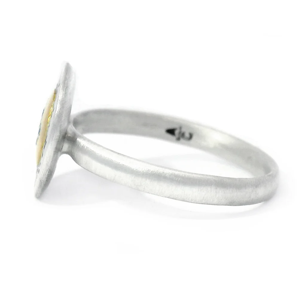 Silver & Gold Diamond Ring - "Four Star Harmony" - Image 4