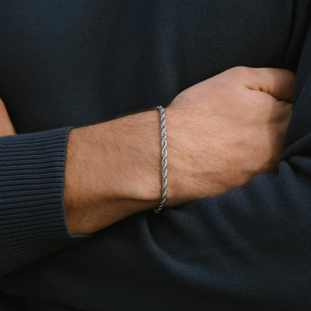 Black Plated Stainless Steel Bracelet - "Helix" - Image 2
