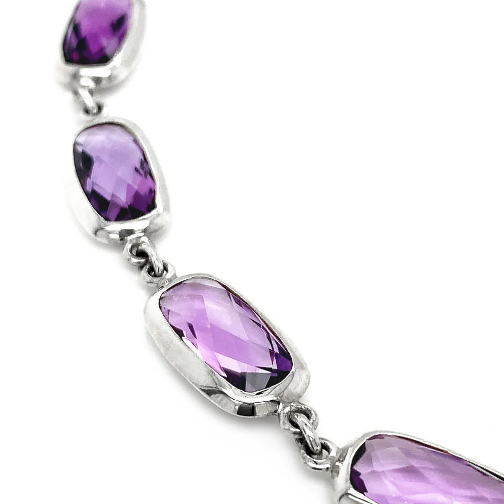 Sterling Silver & Amethyst Bracelet - "Harmony" - Image 2
