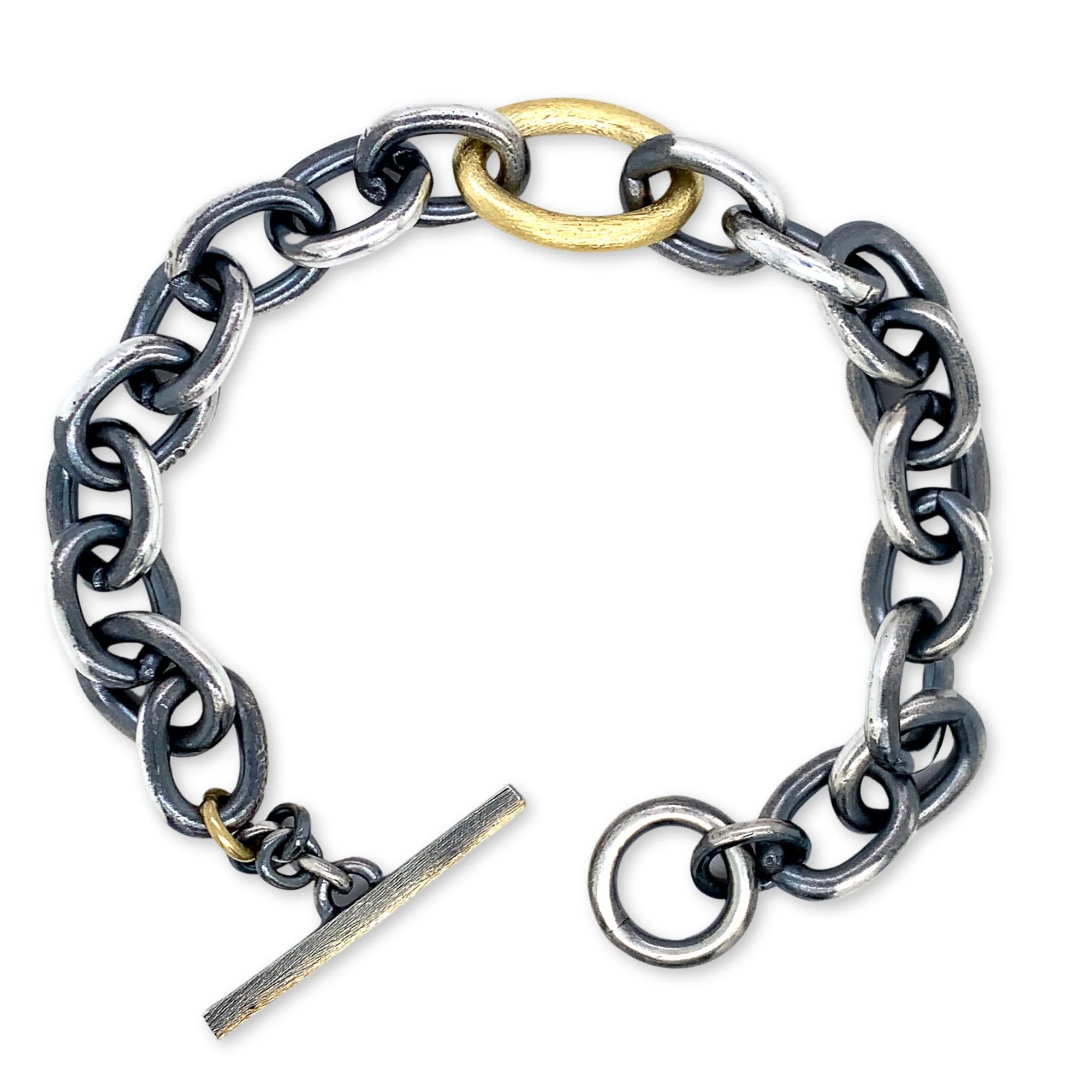 Sterling Silver and Diamond Link Bracelet - "Carmen" - Image 4
