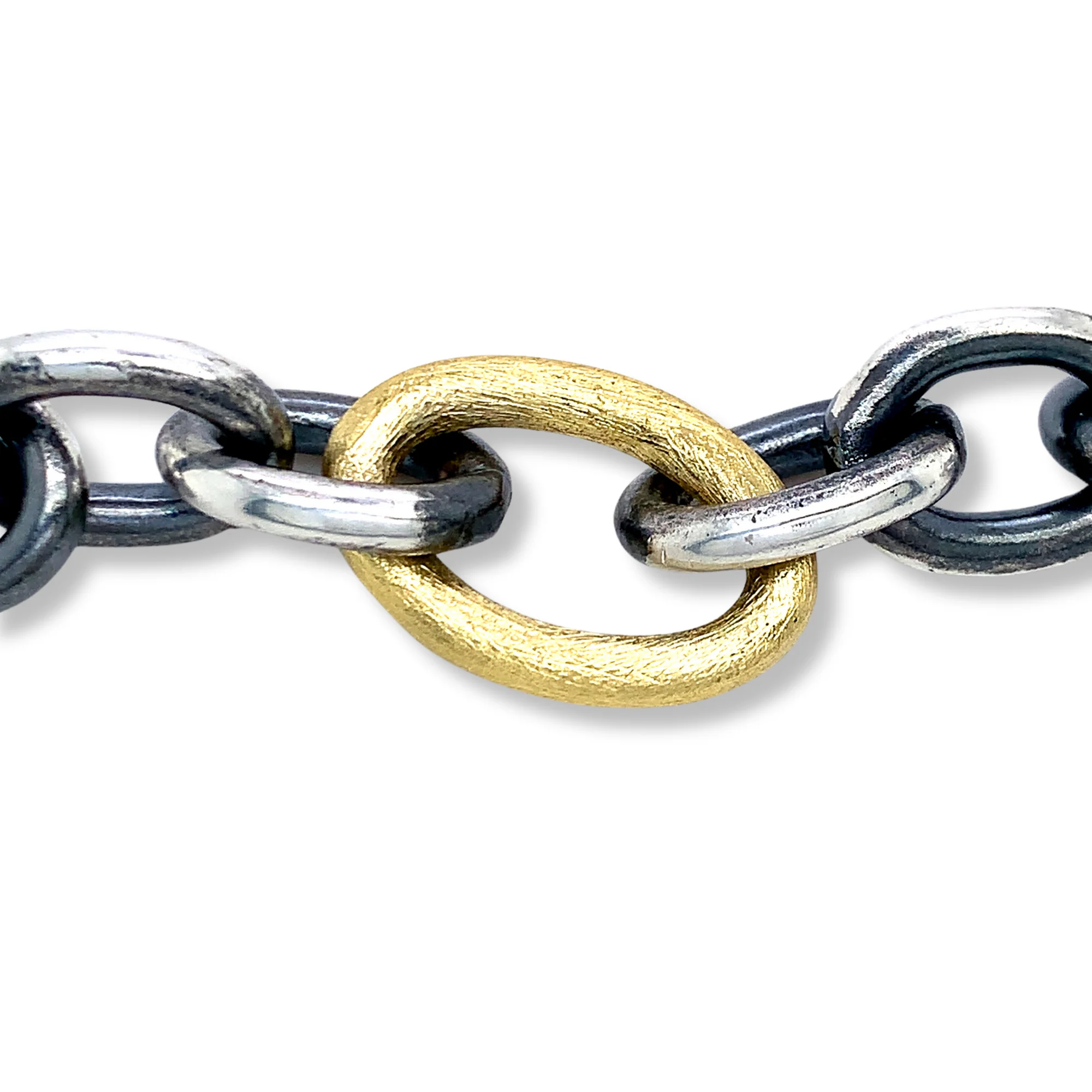 Sterling Silver and Diamond Link Bracelet - "Carmen" - Image 6