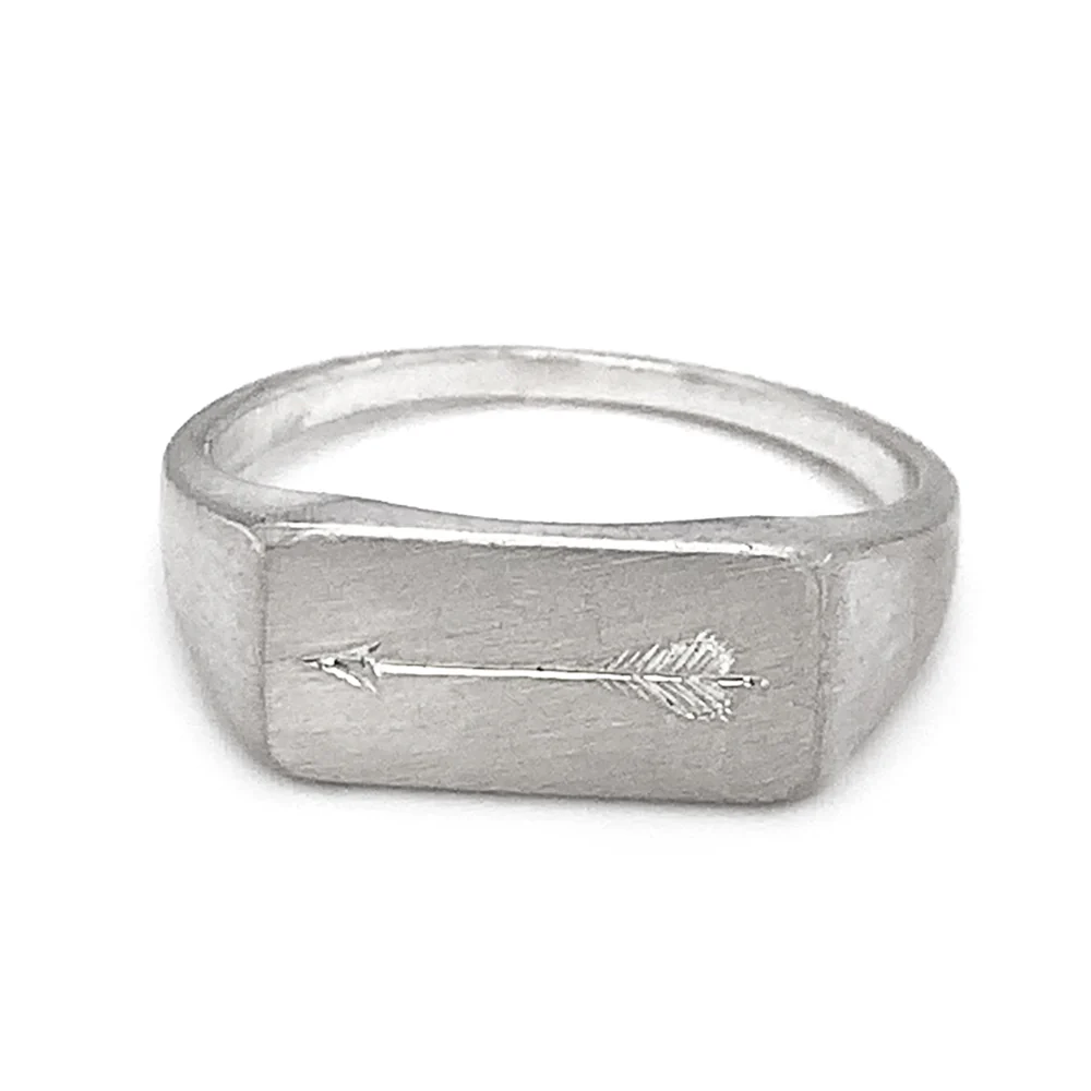 Sterling Silver Choose Your Weapon Signet Ring - "Arrow" - Image 2