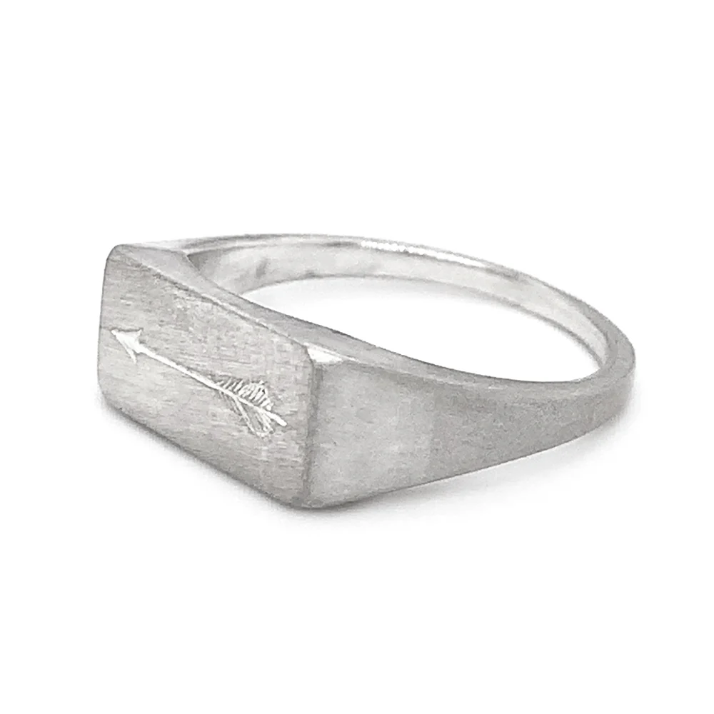 Sterling Silver Choose Your Weapon Signet Ring - "Arrow" - Image 3