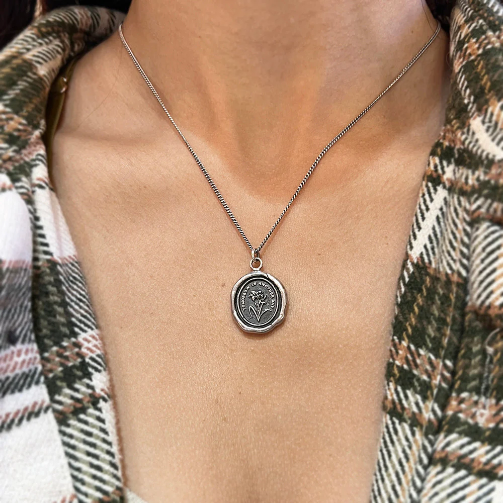 Sterling Silver Daylily Talisman Necklace - "Tomorrow is Another Day" - Image 3