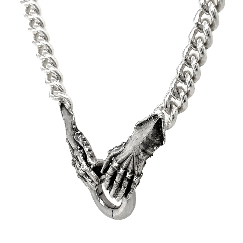 Sterling Silver Double Gauntlet Necklace - "Solemn Oath" - Image 3