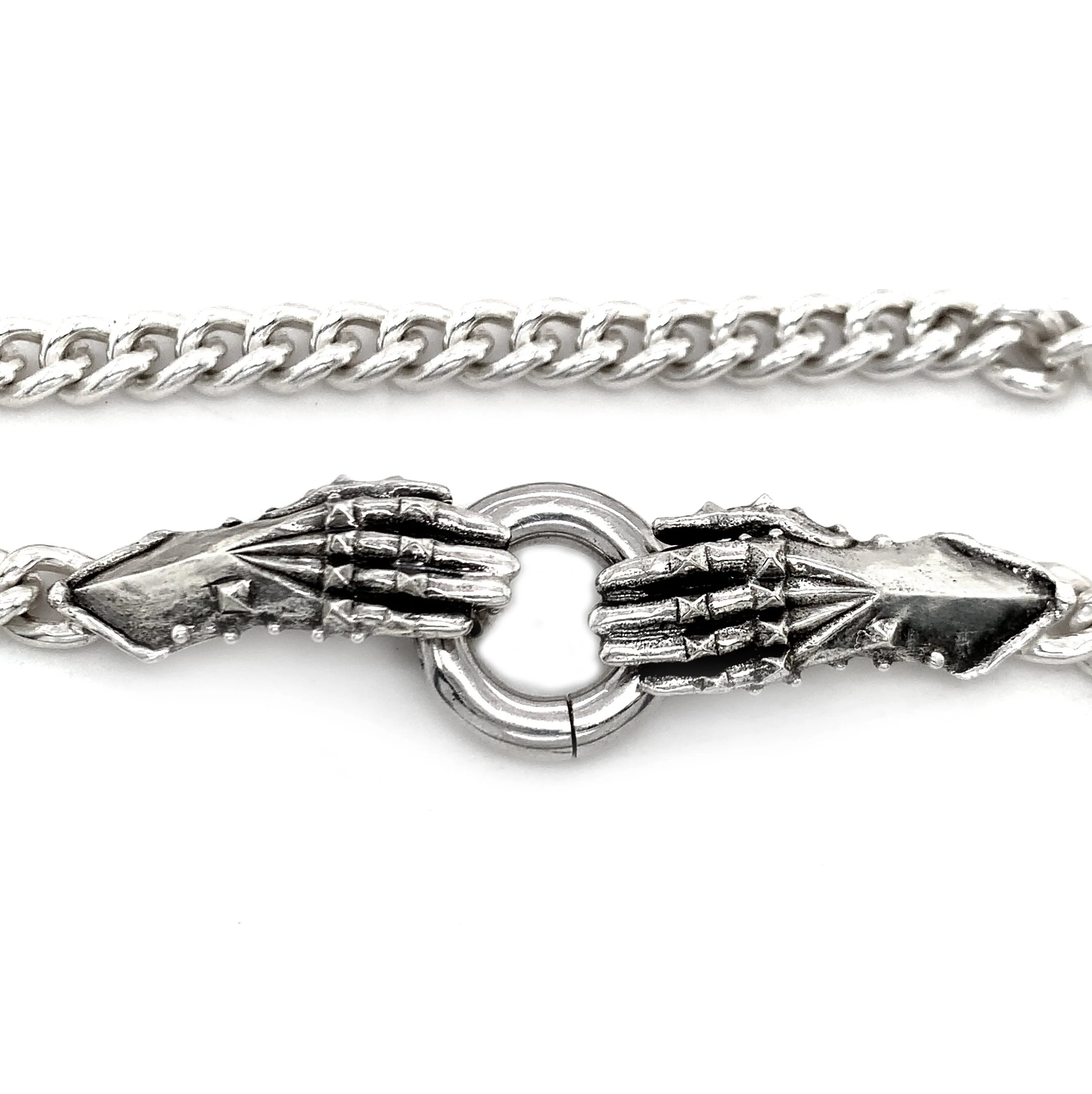 Sterling Silver Double Gauntlet Necklace - "Solemn Oath" - Image 4