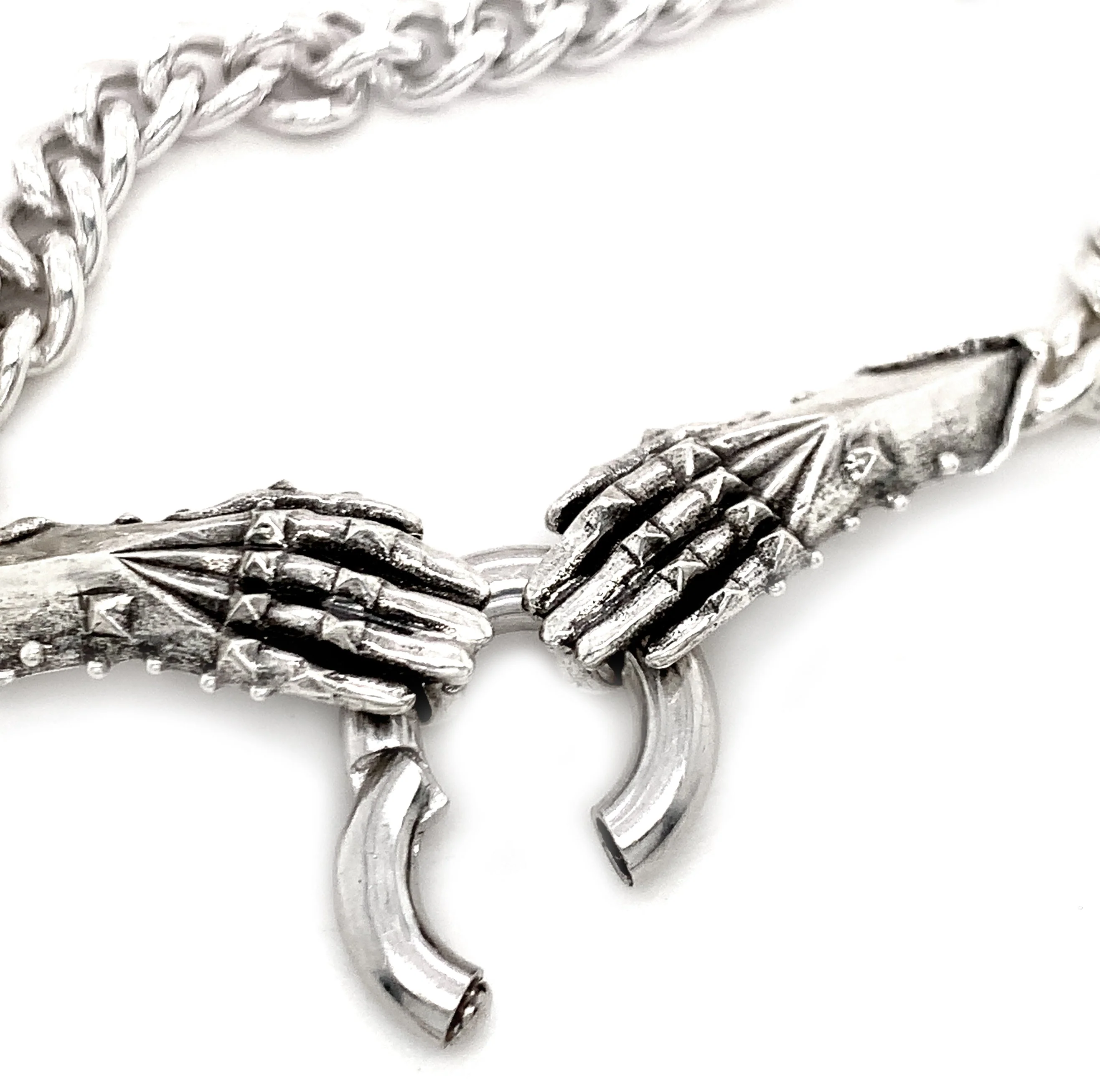 Sterling Silver Double Gauntlet Necklace - "Solemn Oath" - Image 5