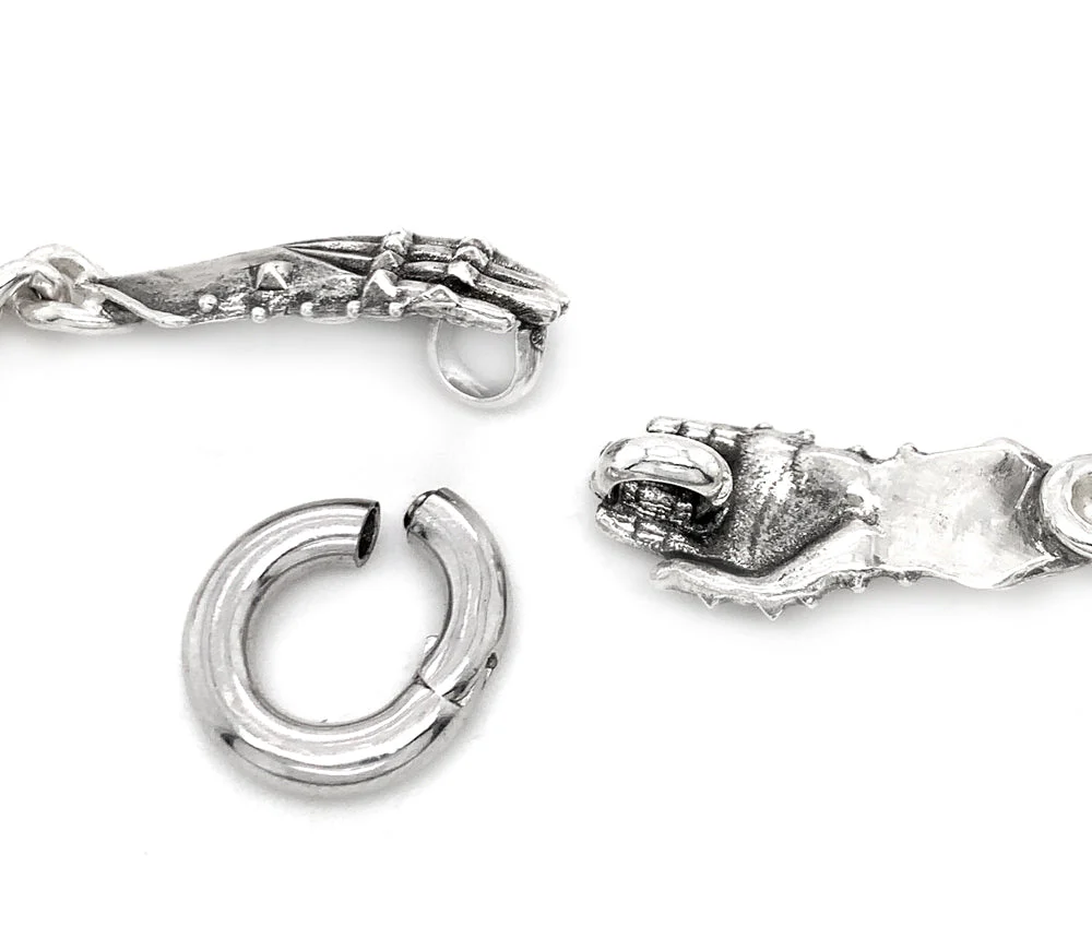 Sterling Silver Double Gauntlet Necklace - "Solemn Oath" - Image 6