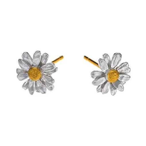 Sterling Silver & Gold Vermeil Earrings - "Little Daisy" - Image 4